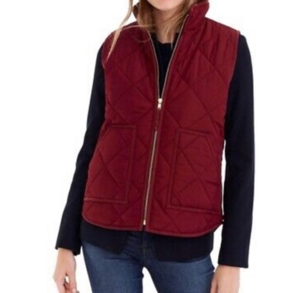 J. Crew Excursion Quilted Maroon Vest